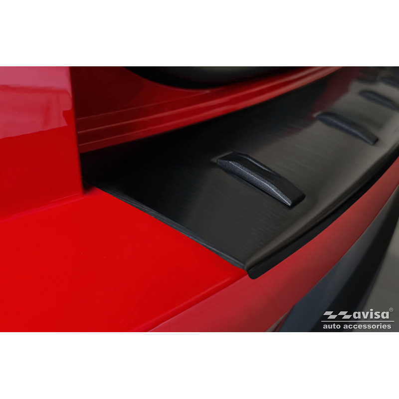 Protection de seuil arrière inox noir sur mesure pour Skoda Karoq (NU7) Facelift incl. Sportline 2022- 'STRONG EDITION'