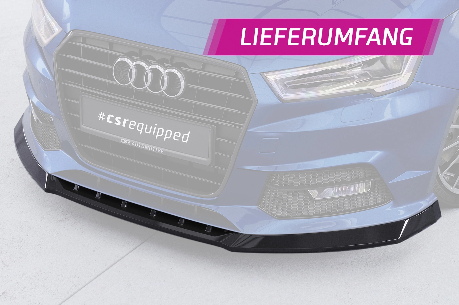 Voorspoiler Audi A1 8X glans zwart – 2015–2018 (Facelift)