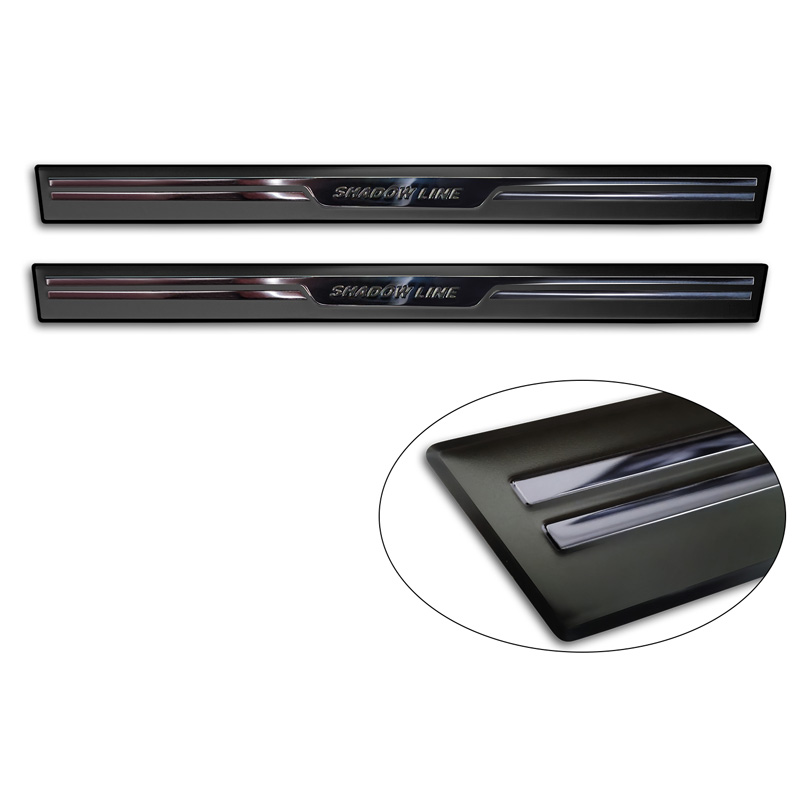 Avisa Seuils de portes universels 'Shadow Premium' Aluminium/Noir 2-pièces - 54 x 4 cm