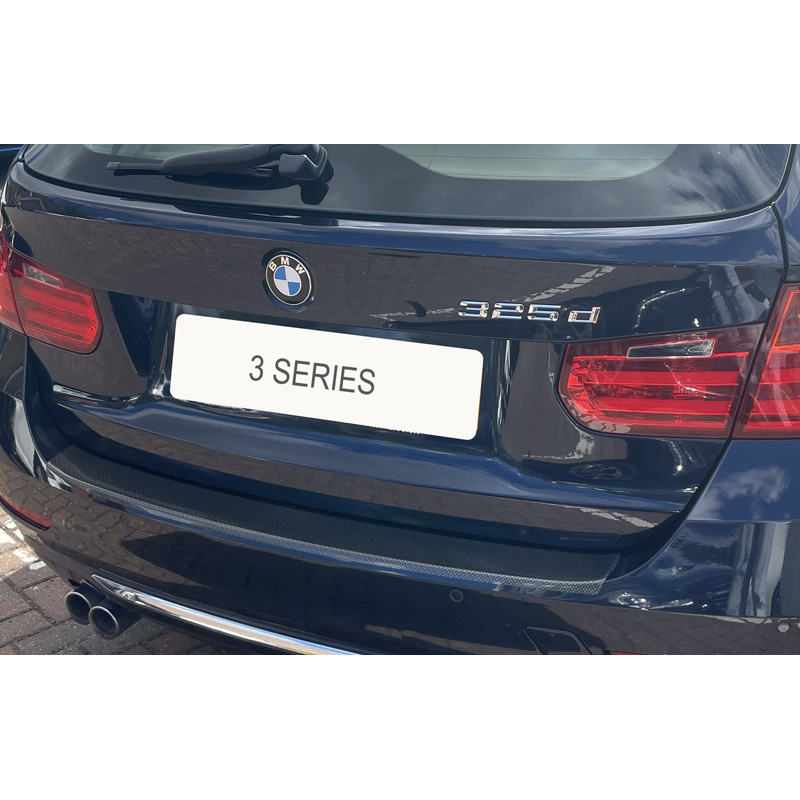 Protection de seuil arrière (ABS) sur mesure pour BMW F31 Estate/Touring 2012-2018 (excl. M) Look Carboné
