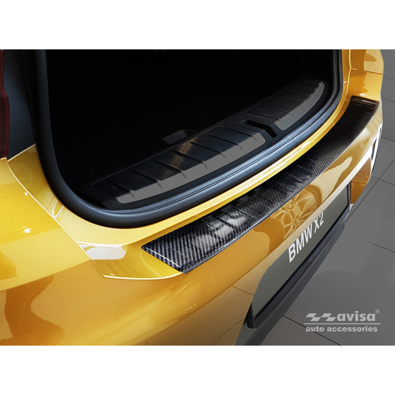Protection de seuil arrière carboné 3D sur mesure pour BMW X2 F39 M-Paquet 2018-2023