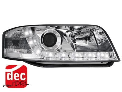Headlights Audi A6 4B 97-01 Devil Eyes Dlite LED Chrome