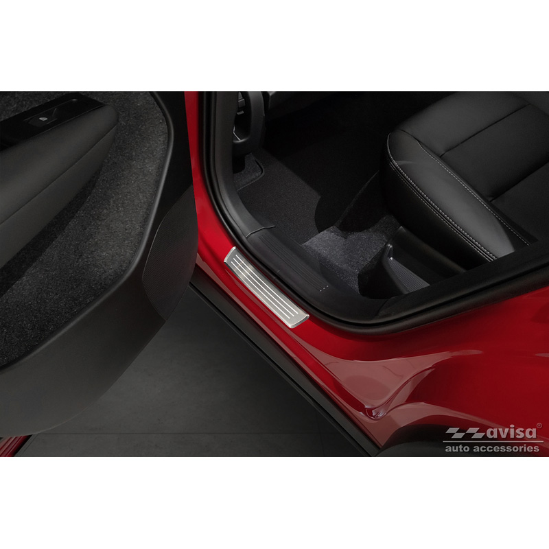 Seuils de portes inoxydable sur mesure pour Volvo XC40 2018- - 'Lines' - 4-pièces