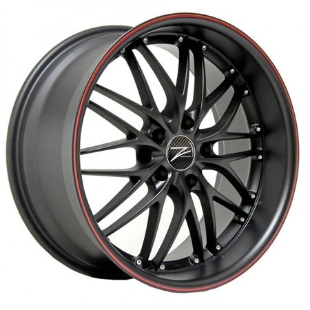 Z-Performance Two Matte Black - Red Stripe 9x19 5x120 ET38 Velge