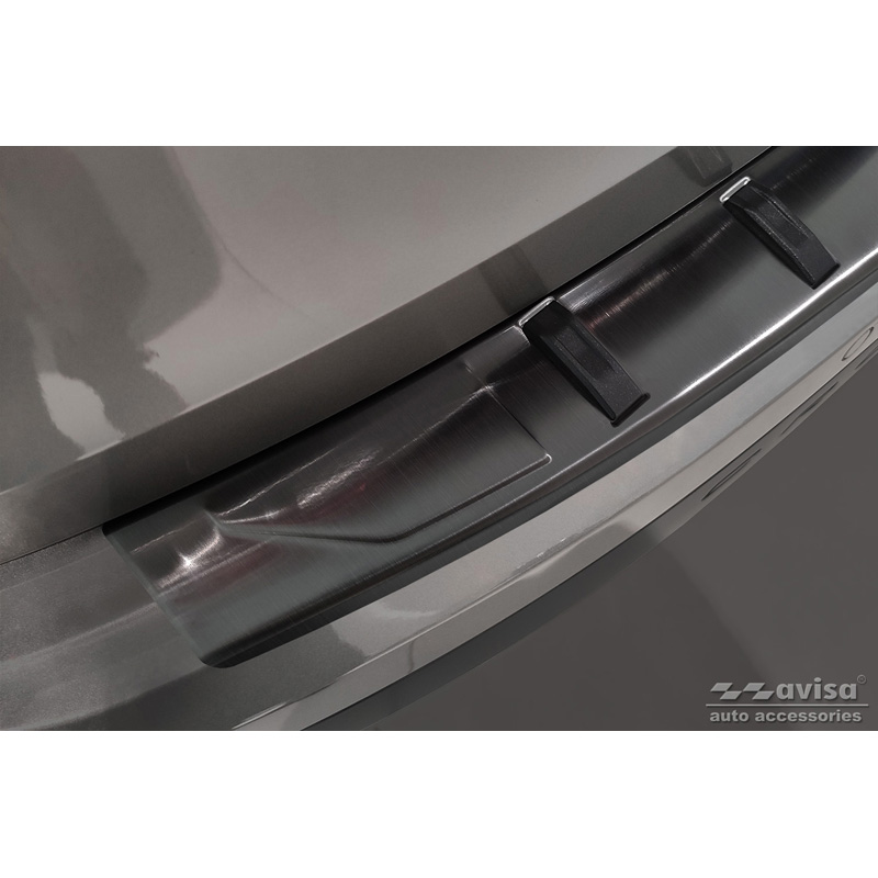 Protection de seuil arrière inox noir sur mesure pour Volvo V90 II 2016- (incl. Cross Country) 'STRONG EDITION'