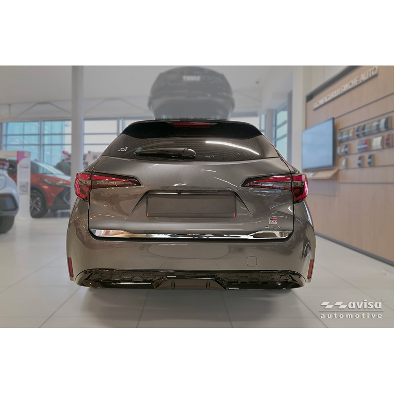 Avisa Revêtement d'habillage du hayon du coffre inox Chrome sur mesure pour Toyota Corolla Touring Sports (E21) 2019-