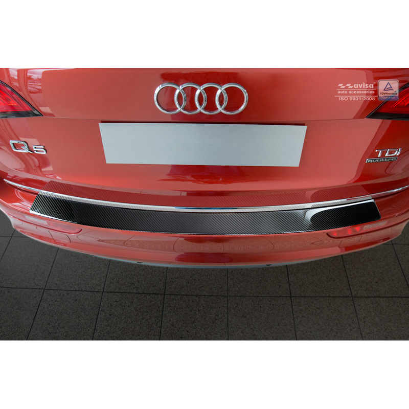 Protection de seuil arrière carboné sur mesure pour Audi Q5 2008-2016 Carboné noir