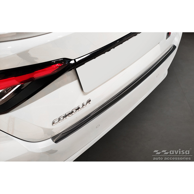 Protection de seuil arrière inox noir sur mesure pour Toyota Corolla XII Sedan 2019-