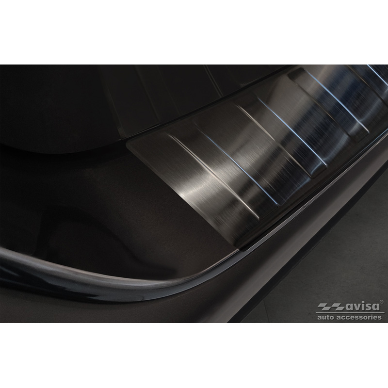 Protection de seuil arrière inox noir sur mesure pour Subaru Outback (BT) 2020- 'Ribs'