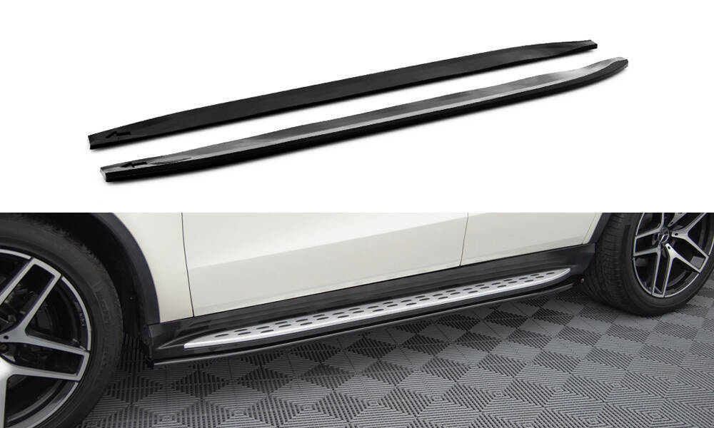Zijskirts Mercedes GLE Coupe AMG Pakket C292 Maxton Glans Zwart