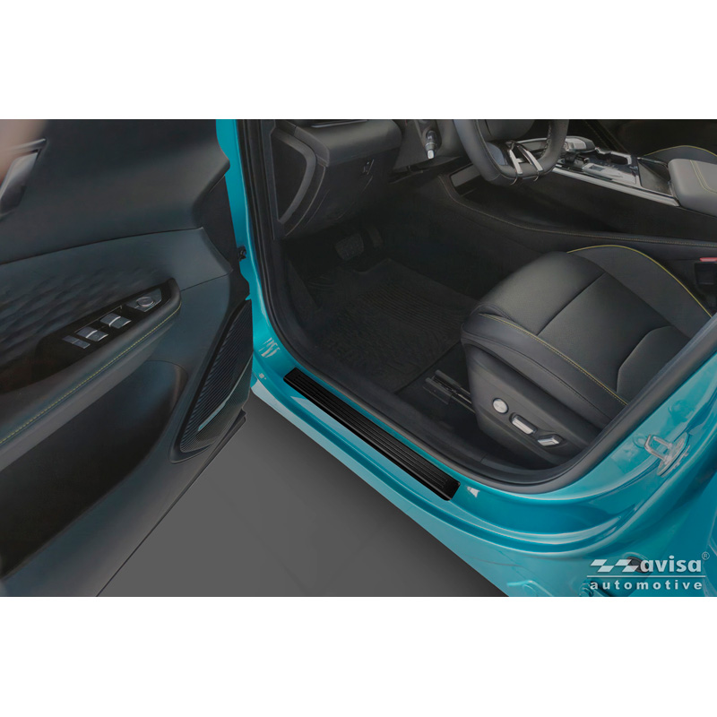 Avisa Seuils de portes inoxydable noir mat sur mesure pour BAIC Beijing X55 2024- - 'Lines' - 4-pièces