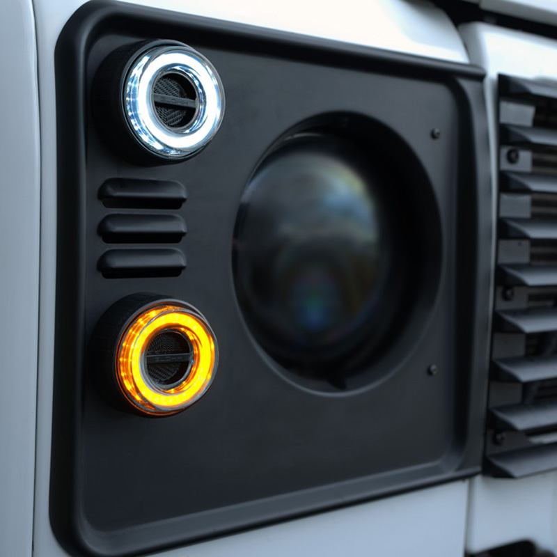 Glohh GL-2 Feux avants LED sur mesure pour Landrover 90/110 1983-1990 & Defender (LD) 1990-2016 - Claire (4-pièces)
