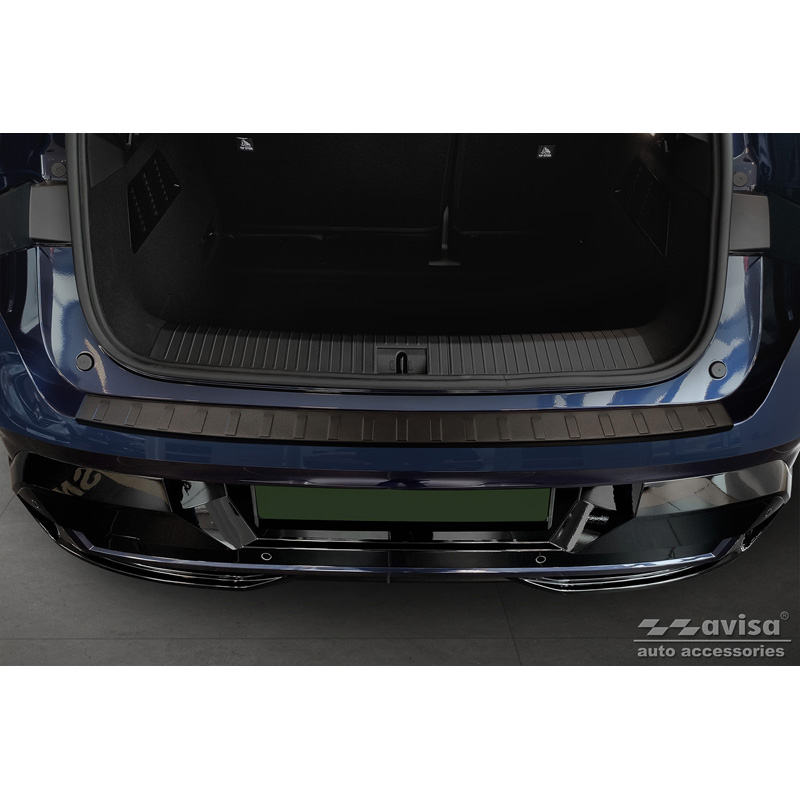 Protection de seuil arrière inox noir mat sur mesure pour Renault Megane E-Tech 2022- 'Ribs'