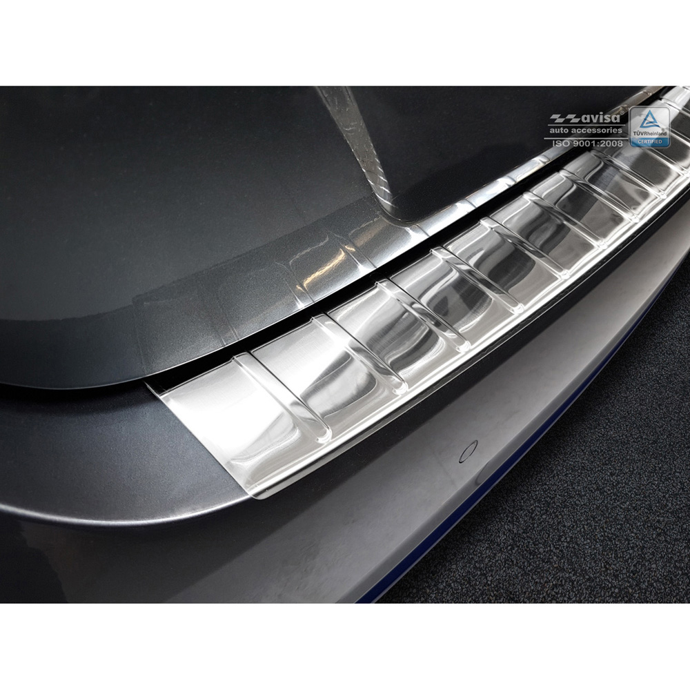Protection de seuil arrière inox sur mesure pour Nissan Leaf II 2017-2021 & FL 2021- 'Ribs'