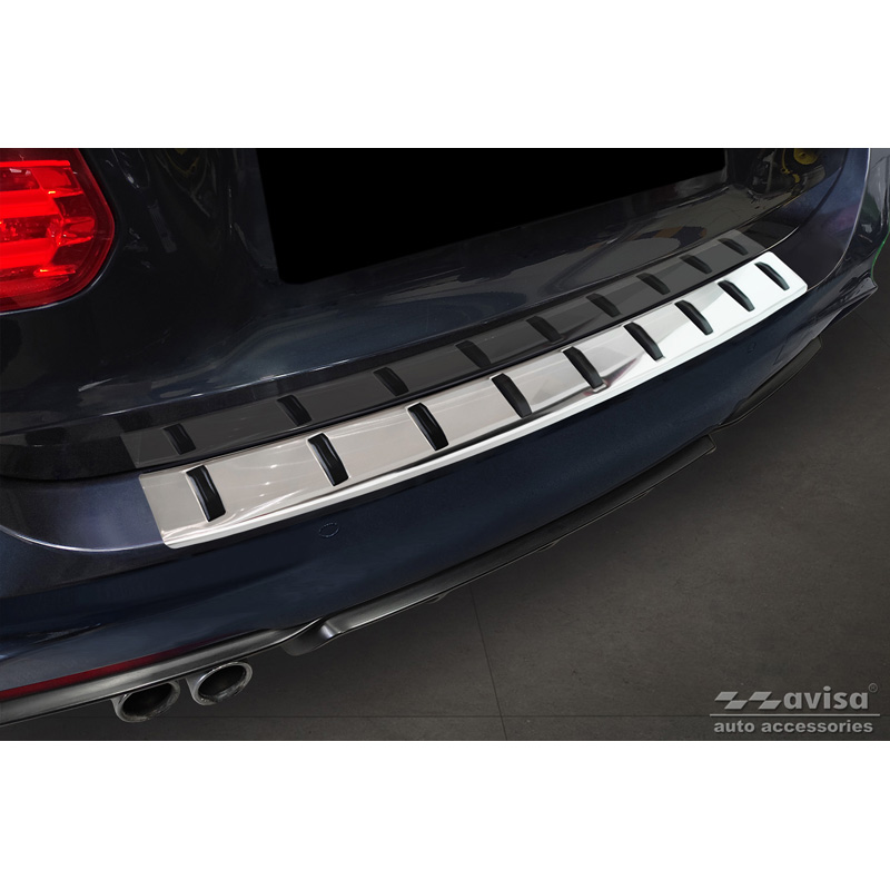 Protection de seuil arrière inox sur mesure pour BMW Série 3 (F31) Touring (incl. Paquet M) 2012-2015 & Facelift 2015-2019 'STRONG EDITION'