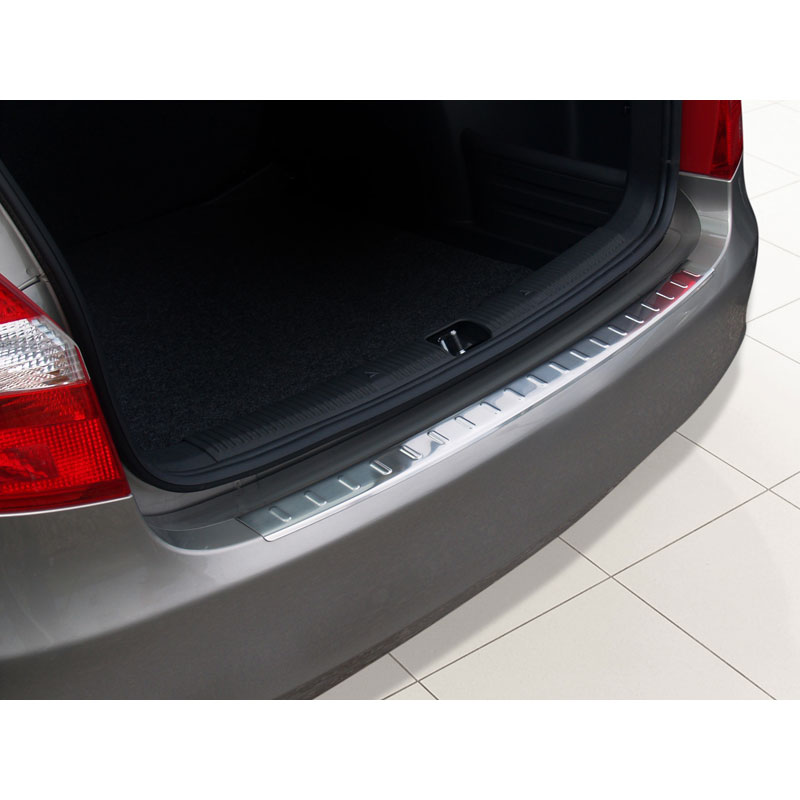 Protection de seuil arrière inox sur mesure pour Skoda Fabia II Combi 2007- 'Ribs'