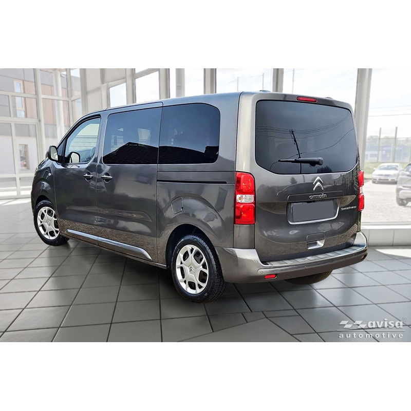 Avisa Protection de seuil arrière inox sur mesure pour Citroën Space Tourer & Jumpy 2016- / Peugeot Traveller & Expert 2016- / Toyota Proace Verso 2016- / Opel Vivaro & Zafira Life 2019-