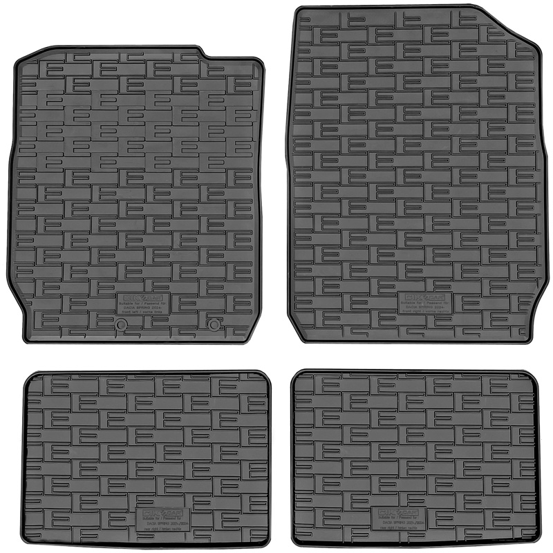 CIKCAR Set tapis de caoutchouc sur mesure pour Dacia Spring EV Facelift 24- (4-pièces + points de fixage)