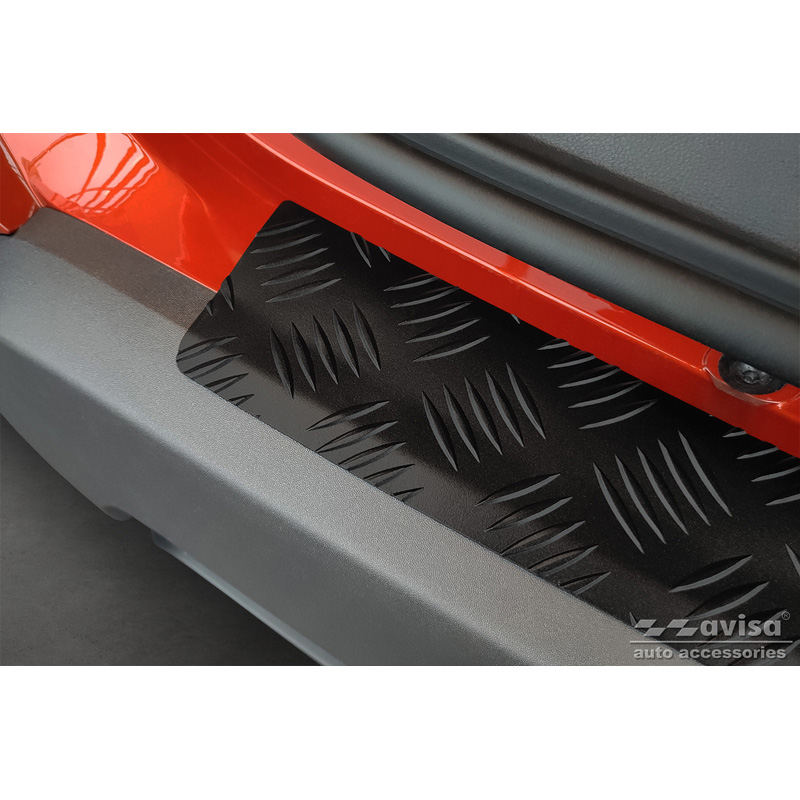 Protection de seuil arrière en aluminium noir mat sur mesure pour Dacia Duster II 2018-2021 & FL 2021-2024 'Riffled Plate'