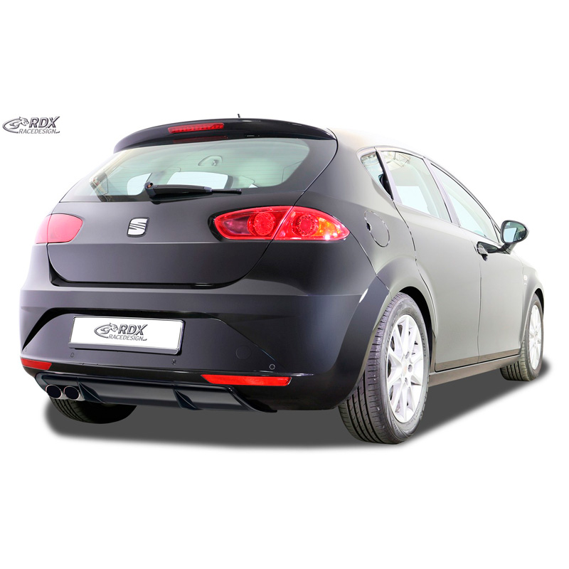 Jupe arrière 'Diffuseur' sur mesure pour Seat Leon 1P Facelift 2009-2012 excl. FR/Cupra (ABS noir luisant)