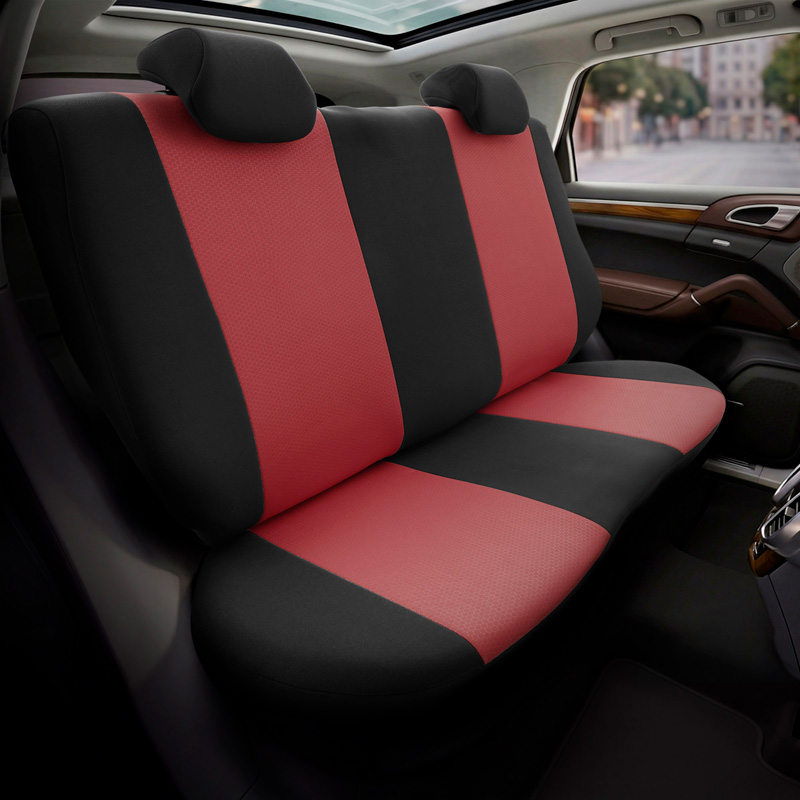 otoM Housse de sièges universel en textile 'SelectedFit One' Noir/Maroon - 10-pièces - adapté aux Side-Airbags