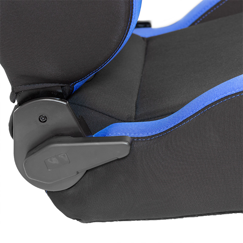 Siège baquet 'RS6-II' - Tissu Noir/Bleu - Dossier réglable - incl. glissières