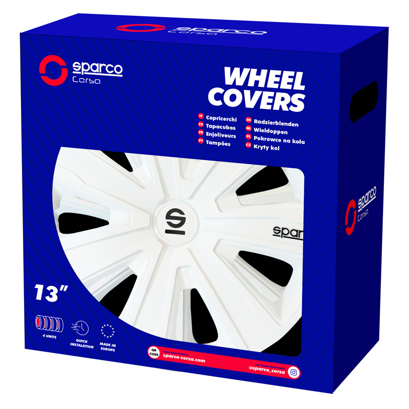 Sparco Enjoliveurs Palermo - 15-pouces - Blanc - Set de 4 pièces