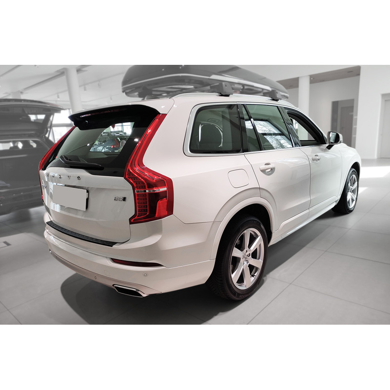 Protection de seuil arrière en aluminium noir mat sur mesure pour Volvo XC90 II 2015-2019 & et tous les modèles restylés 'Riffled Plate'