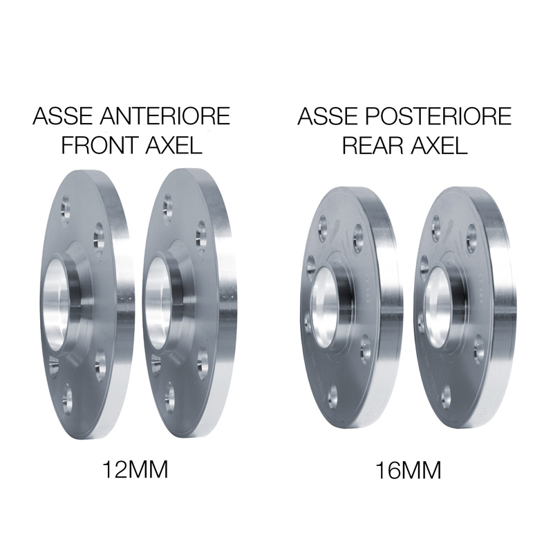 Simoni Racing Kit d'Élargisseurs de Roue en aluminium - 2x12mm(AV) - 2x12mm(AR) (Moyeu 72,6mm) avec boulons de roue - sur mesure pour BMW divers