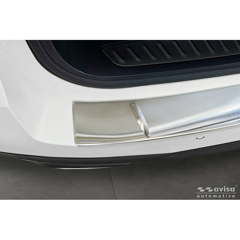 Avisa Protection de seuil arrière inox sur mesure pour BMW Série 5 G31 M-Sport Touring Facelift 2020-2024 'Ribs'