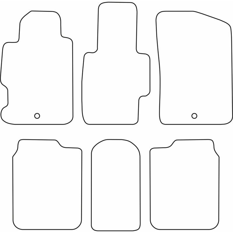 Set de tapis de sol en velours sur mesure pour Honda FR-V 2004-2010 6pcs