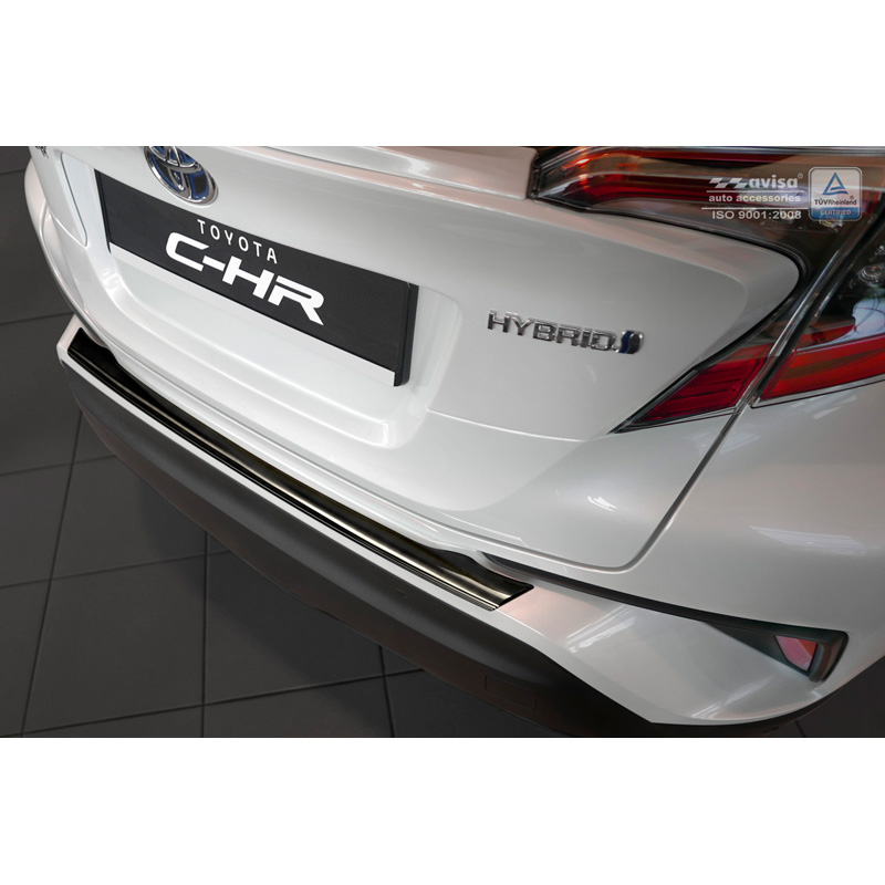 Protection de seuil arrière inox noir sur mesure pour Toyota C-HR 2016-2019 & Facelift 2019-2023