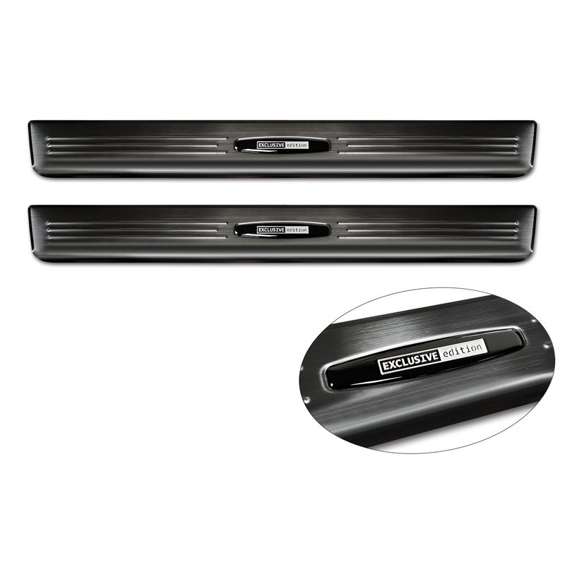 Seuils de portes inoxydable noir sur mesure pour Ford Tourneo Connect III 2022- 'Exclusive Edition' - 2-pièces