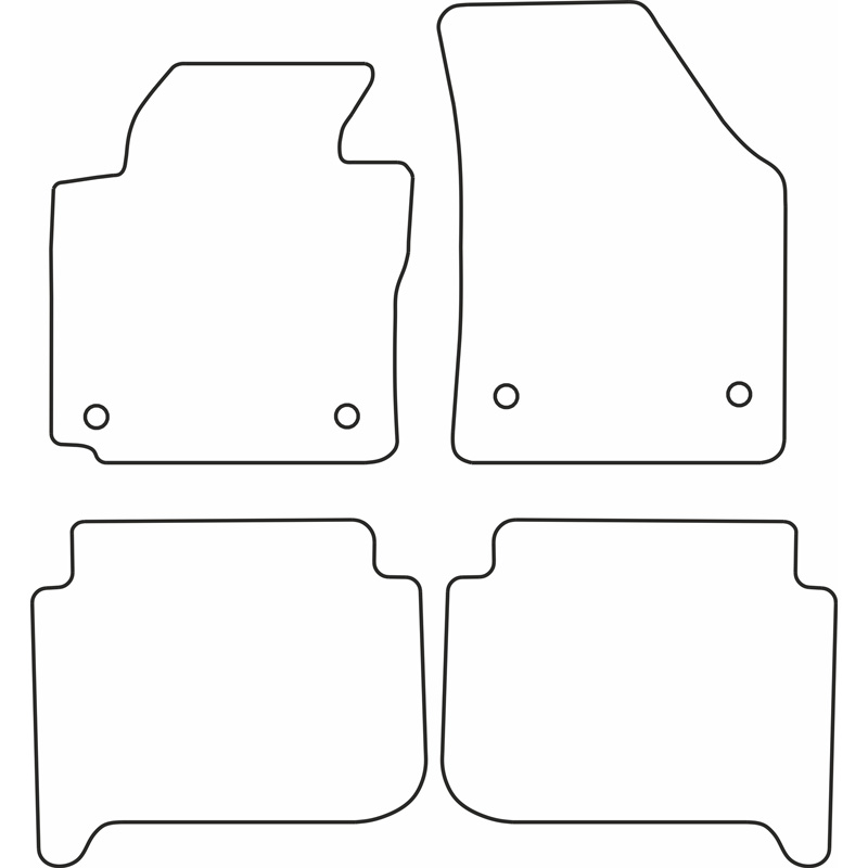 Set de tapis de sol en velours sur mesure pour Volkswagen Touran 2007-2015 (5-Personnes)