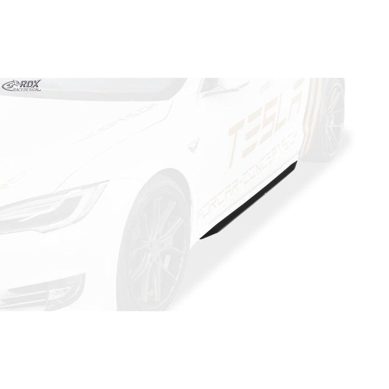 Jupes latérales 'Slim' sur mesure pour Tesla Model S 2014-2016 & 2016- (ABS noir luisant)