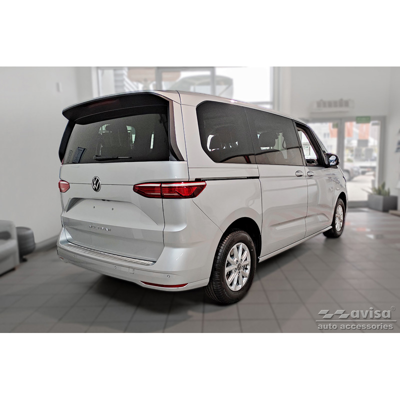 Protection de seuil arrière inox sur mesure pour Volkswagen Multivan T7 2021- - 'Ribs'