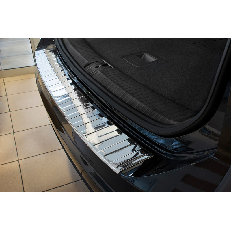 Protection de seuil arrière inox sur mesure pour Volkswagen Touran III 2015- incl. R-Line 'Ribs'