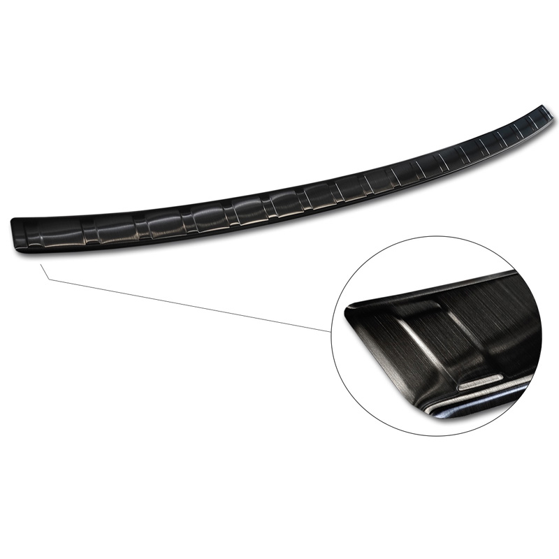 Protection de seuil arrière inox noir sur mesure pour Hyundai Tucson 2020-2024 & Facelift 2024- 'Ribs'