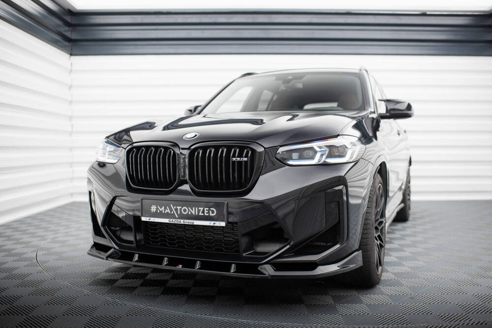 Voorspoiler V.1 BMW X3M F97 FL Maxton Glans Zwart