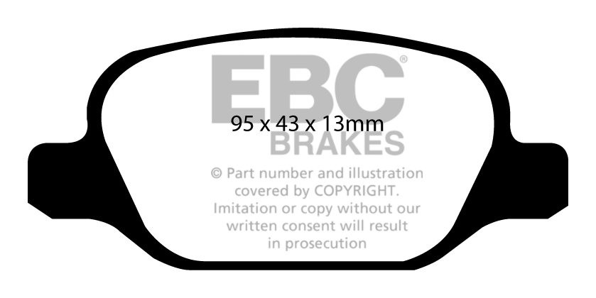 EBC Brakes FIAT Panda 1.3 D 4x4 2005-.. Remblokken achterzijde