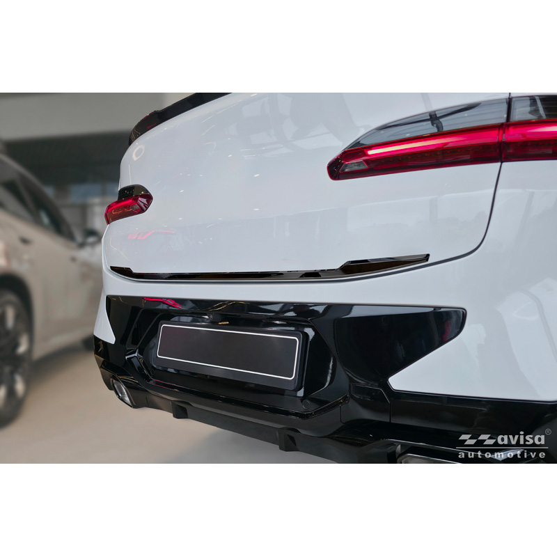 Avisa Moulure de hayon en Inox Noir Chrome sur mesure pour BMW X4 II (G02) M-Sport Facelift 2021-
