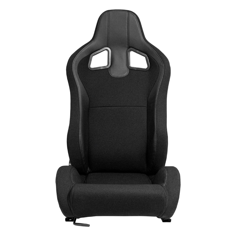 Siège baquet 'MR' - Simili Cuir Noir + Noir Textile Pine - Dossier réglable - incl. glissières
