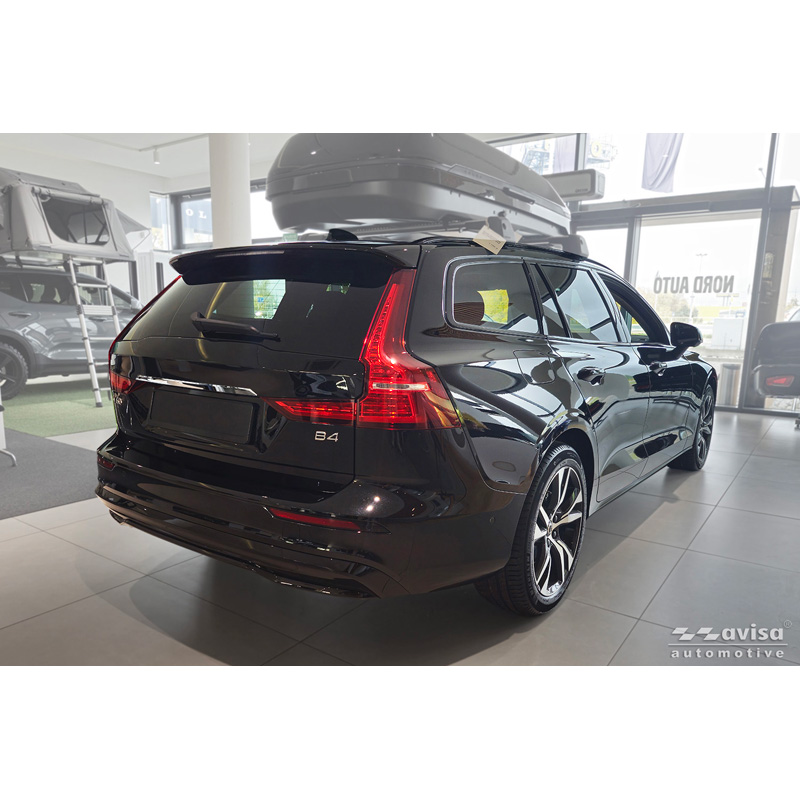 Avisa Revêtement d'habillage du hayon du coffre inox Chrome sur mesure pour Volvo V60 II 2018-