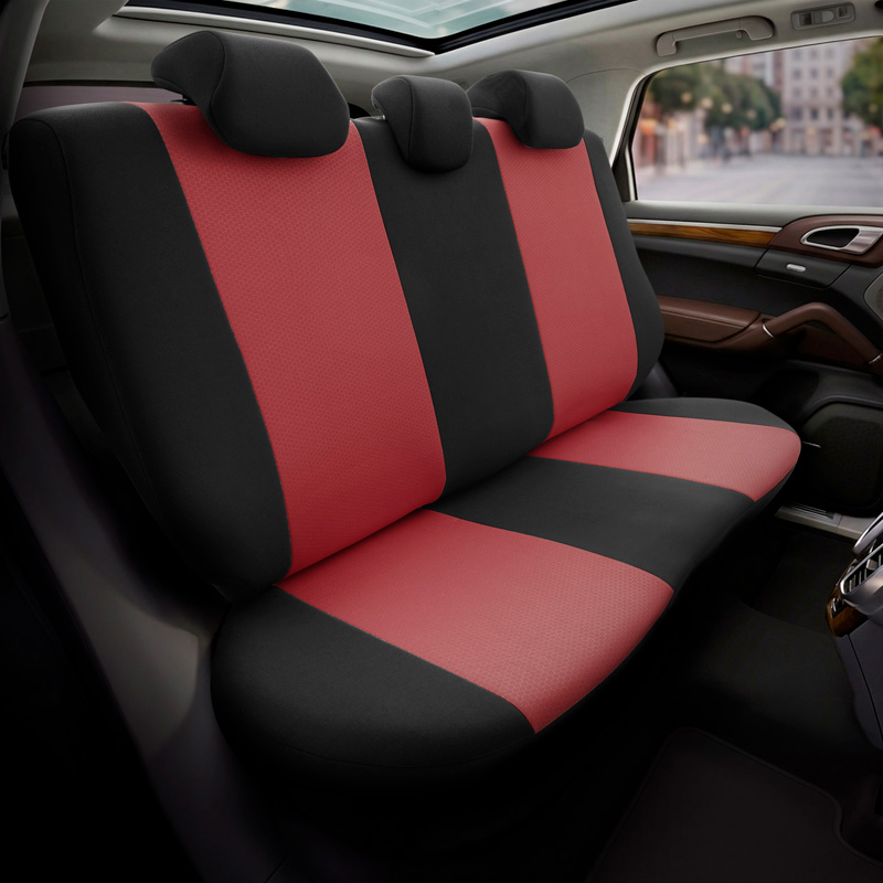 otoM Housse de sièges universel en textile 'SelectedFit Pro' Noir/Maroon - 11-pièces - adapté aux Side-Airbags