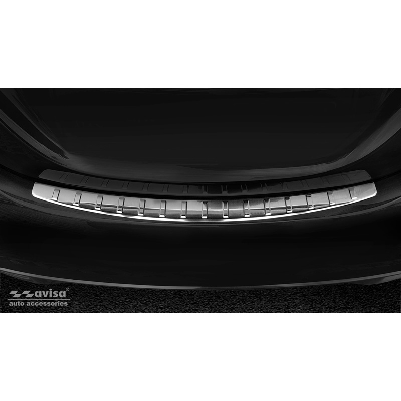Protection de seuil arrière inox sur mesure pour Mercedes Classe-C W205 Sedan 2014-2019 & 2019-2021 'Ribs'