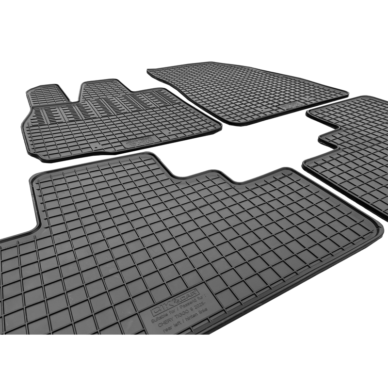CIKCAR Set tapis de caoutchouc sur mesure pour Chery Tiggo 9 PHEV 2025- (4-pièces + points de fixage)