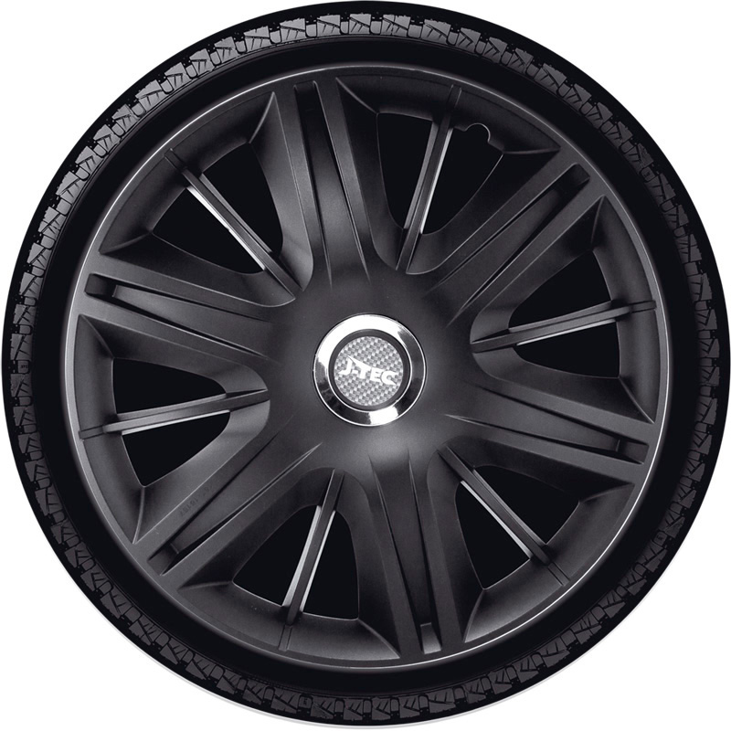 Jeu d'enjoliveurs J-Tec Maximus 16-inch noir + anneau chromé