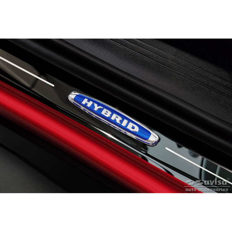 Seuils de portes inoxydable noir luisant sur mesure pour Volvo XC40 2018- 'Hybrid' - 4-pièces