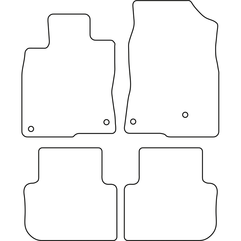 Set de tapis de sol en velours sur mesure pour Honda Civic XI HB e:HEV 2022-