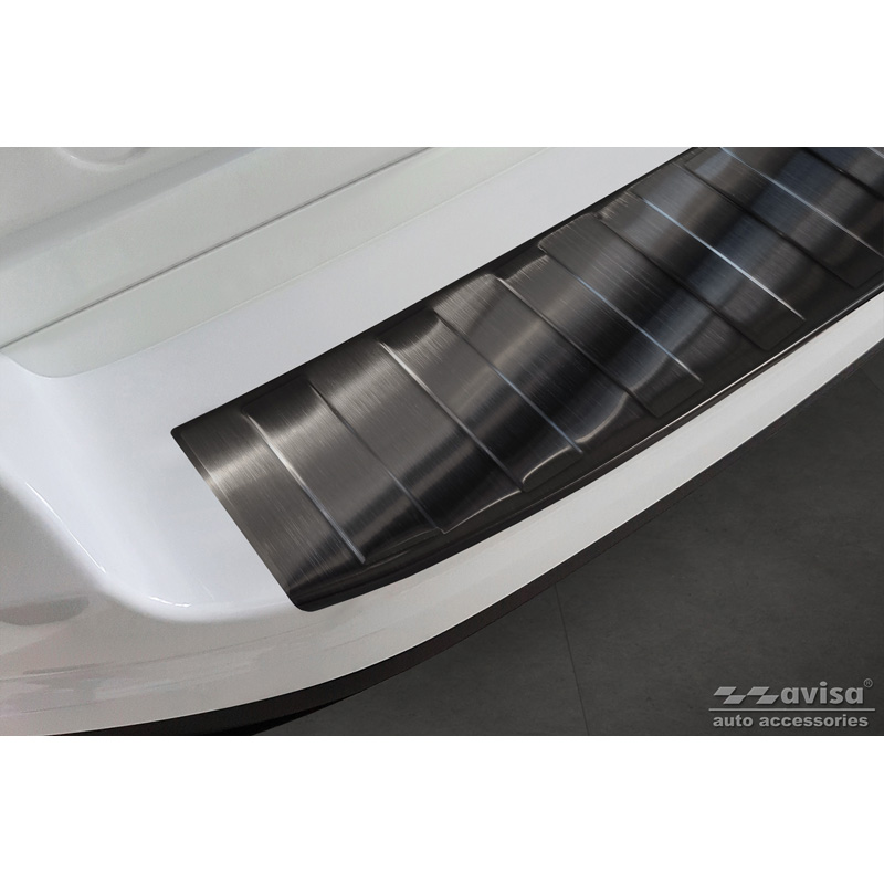 Protection de seuil arrière inox noir sur mesure pour Fiat 500L Facelift 2017- 'Ribs'